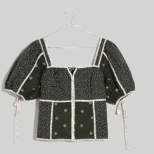 Madewell Patchwork Puff Sleeve Top